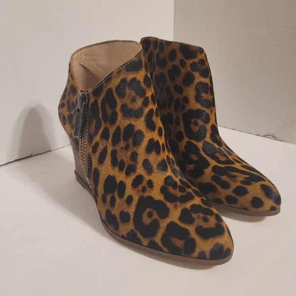1.State Womens Kaleb Suede Dress Leopard Wedge Ankle Boots Shoes Size 7M NEW - Picture 4 of 13